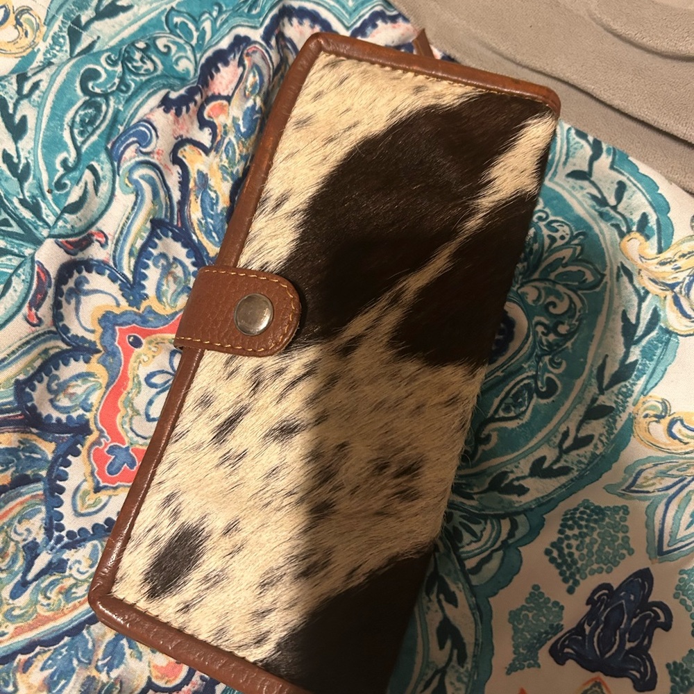 Myra Bag Brown and Cream Cowhide Wallet